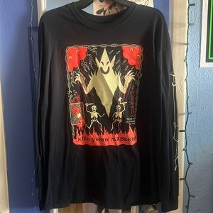 Creepy, Demonic, Skeleton Long-Sleeve T-Shirt